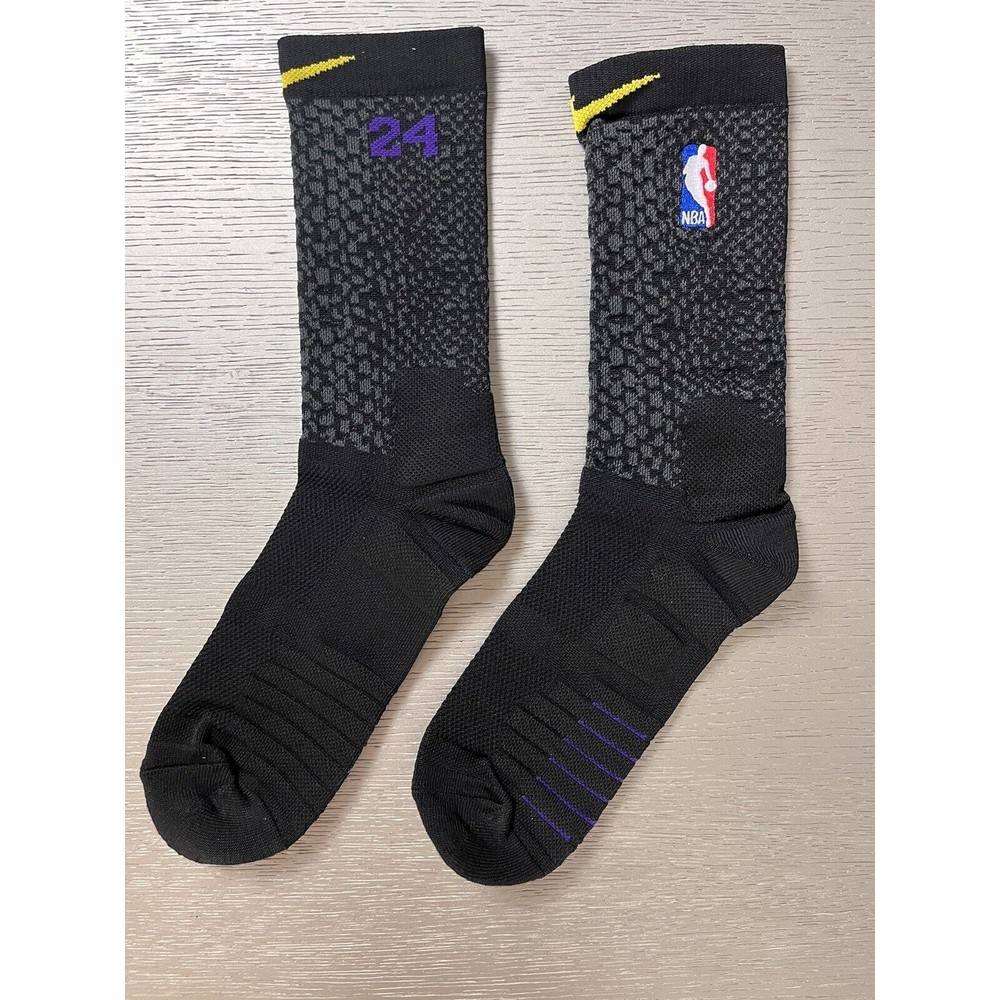 Nike KOBE Lakers BLACK MAMBA CITY EDITION Elite Crew Socks Size US 8-12 - Picture 3 of 16